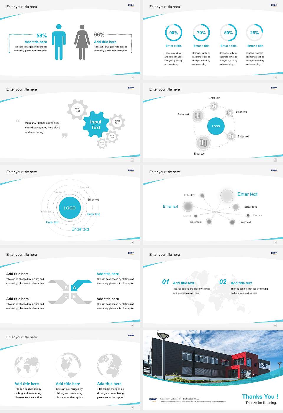 University of Applied Sciences for Business – Mettmann campus Course/Courseware Creation PPT Template16:9 ratio PPT effect preview image4