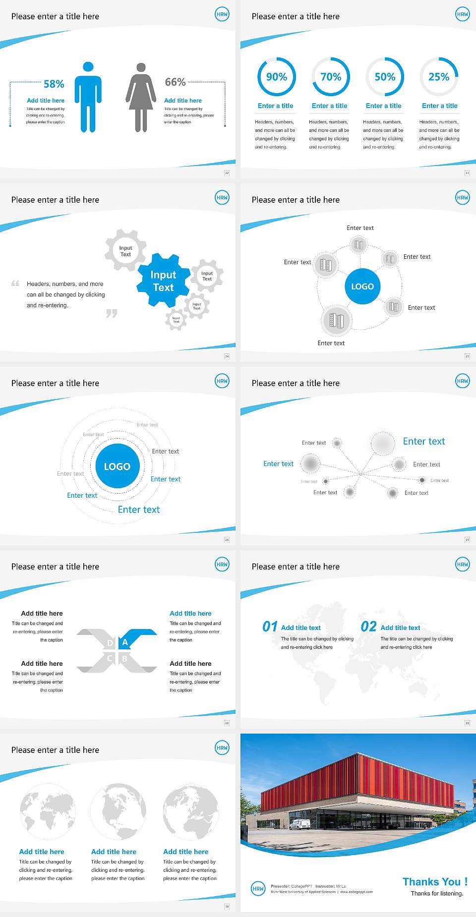 Ruhr West University of Applied Sciences Course/Courseware Creation PPT Template4:3 ratio PPT effect preview image4