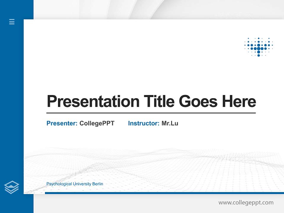Psychological University Berlin Thesis Proposal/Graduation Defense PPT Template4:3 ratio PPT effect preview image5