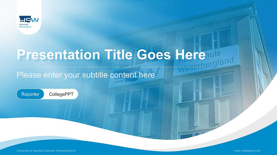 University of Applied Sciences Weserbergland Lecture Sharing and Networking Event PPT Template16:9 ratio PPT effect preview image