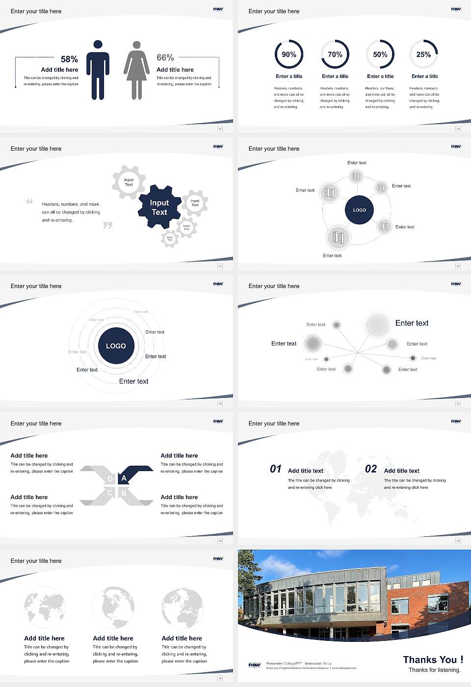 University of Applied Sciences for Business Hannover Course/Courseware Creation PPT Template16:9 ratio PPT effect preview image4