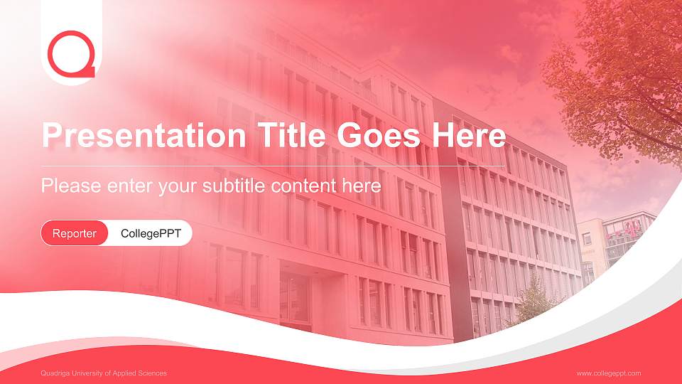 Quadriga University of Applied Sciences Lecture Sharing and Networking Event PPT Template16:9 ratio PPT effect preview image