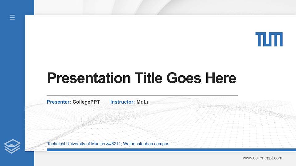 Technical University of Munich – Weihenstephan campus Thesis Proposal/Graduation Defense PPT Template16:9 ratio PPT effect preview image