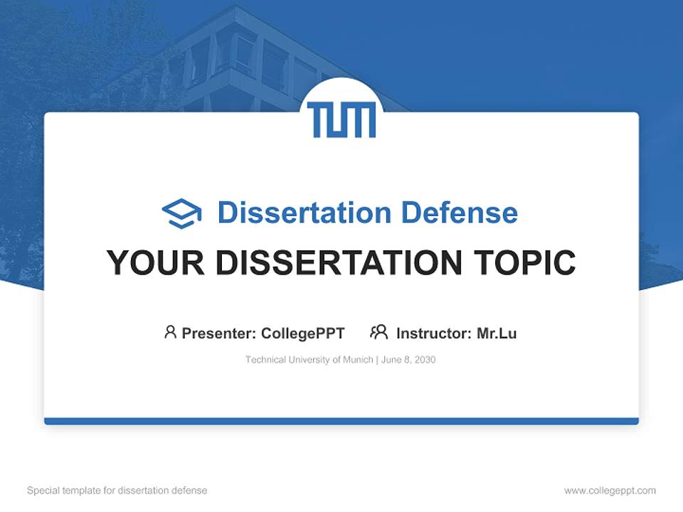 Technical University of Munich Graduation Thesis Defense PPT Template4:3 ratio PPT effect preview image7