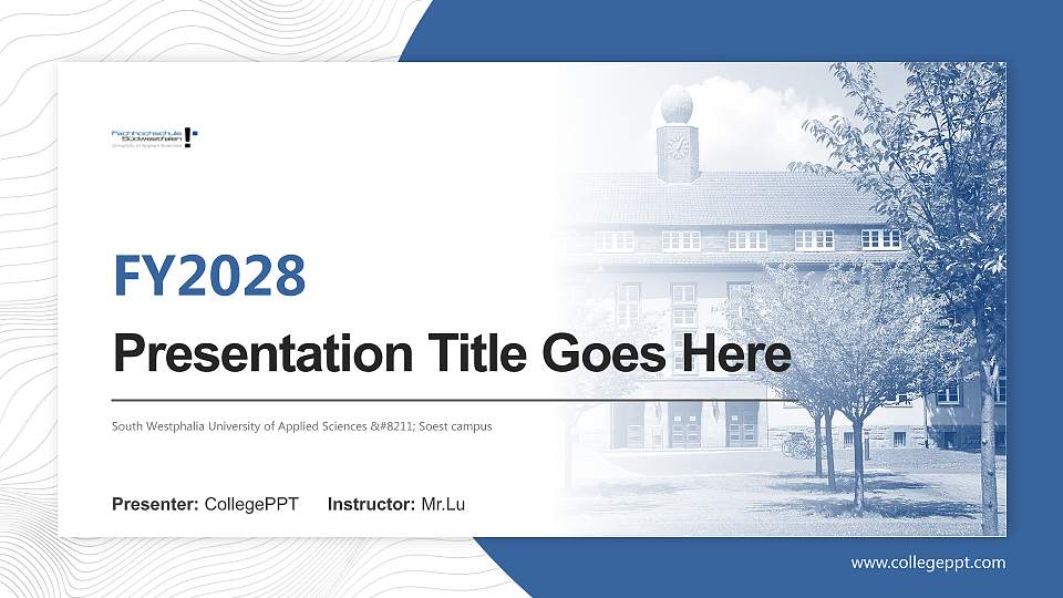 South Westphalia University of Applied Sciences – Soest campus Academic Presentation/Research Findings Report PPT Template16:9 ratio PPT effect preview image