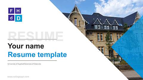 University of Applied Sciences of Diakonie Resume PPT Template