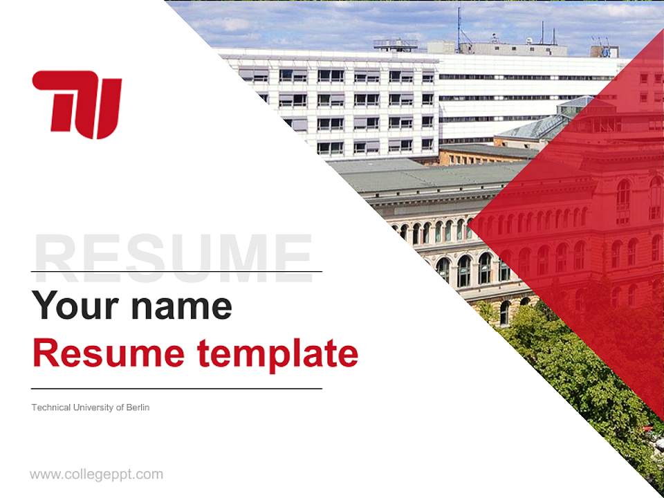 Technical University of Berlin Resume PPT Template4:3 ratio PPT effect preview image5