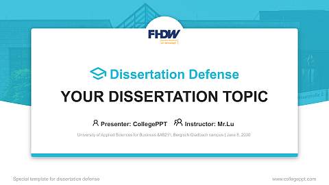 University of Applied Sciences for Business – Bergisch Gladbach campus Graduation Thesis Defense PPT Template