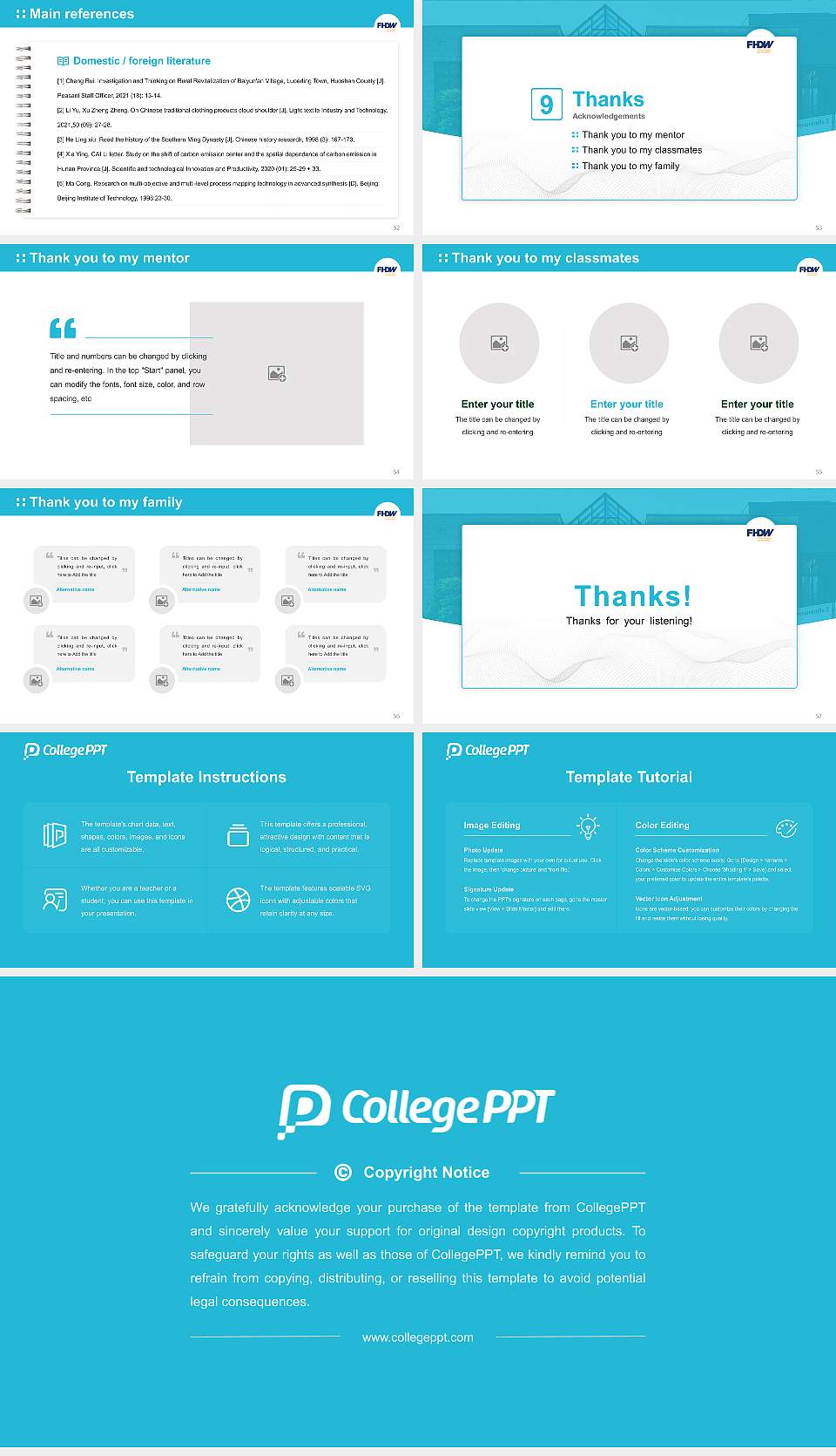 University of Applied Sciences for Business – Bergisch Gladbach campus Graduation Thesis Defense PPT Template16:9 ratio PPT effect preview image7