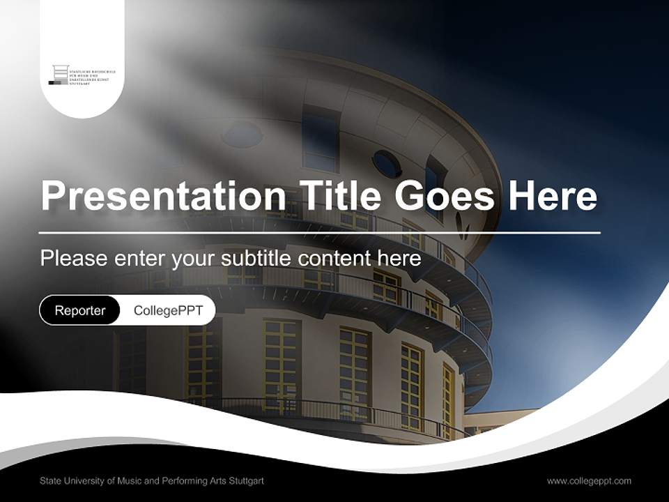 State University of Music and Performing Arts Stuttgart Lecture Sharing and Networking Event PPT Template4:3 ratio PPT effect preview image4