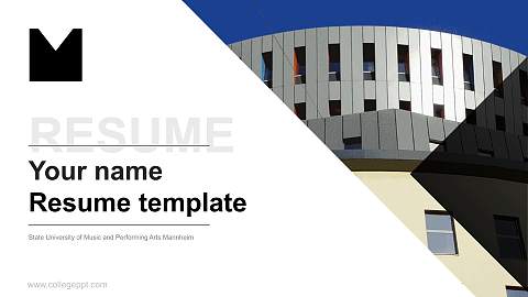 State University of Music and Performing Arts Mannheim Resume PPT Template