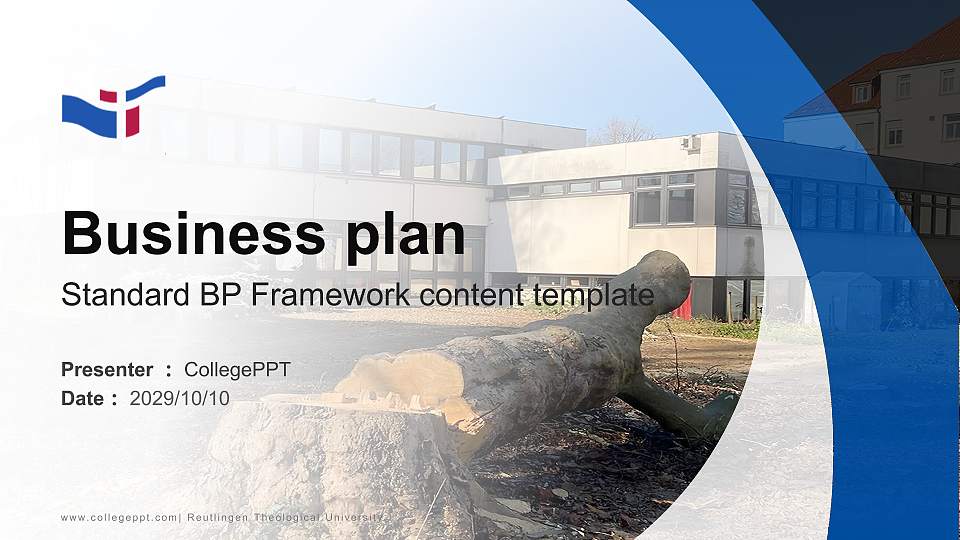 Reutlingen Theological University Competition/Entrepreneurship Contest PPT Template16:9 ratio PPT effect preview image