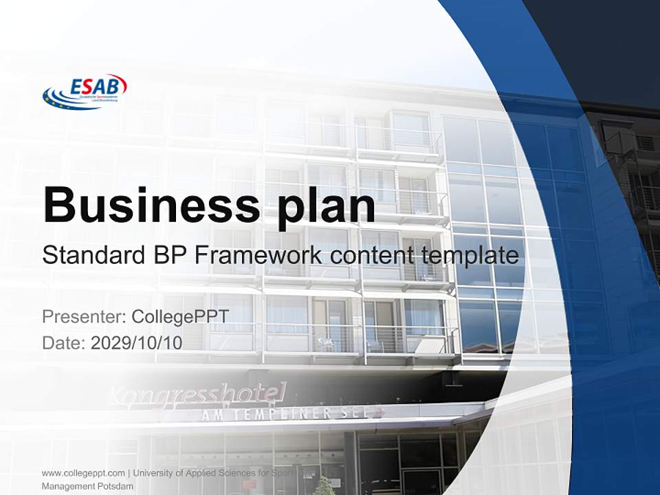 University of Applied Sciences for Sports and Management Potsdam Competition/Entrepreneurship Contest PPT Template4:3 ratio PPT effect preview image9