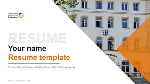 Rosenheim Technical University of Applied Sciences – Chiemgau campus Resume PPT Template