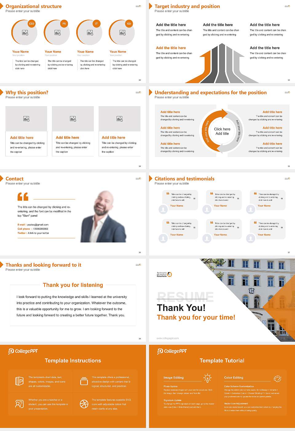 Rosenheim Technical University of Applied Sciences – Chiemgau campus Resume PPT Template16:9 ratio PPT effect preview image4
