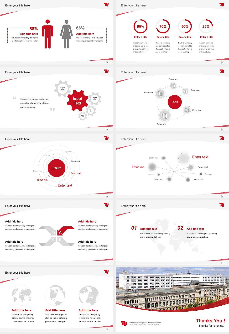 Technical University of Berlin Course/Courseware Creation PPT Template16:9 ratio PPT effect preview image4