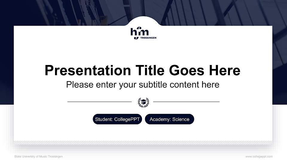 State University of Music Trossingen National Scholarship Defense PPT Template16:9 ratio PPT effect preview image