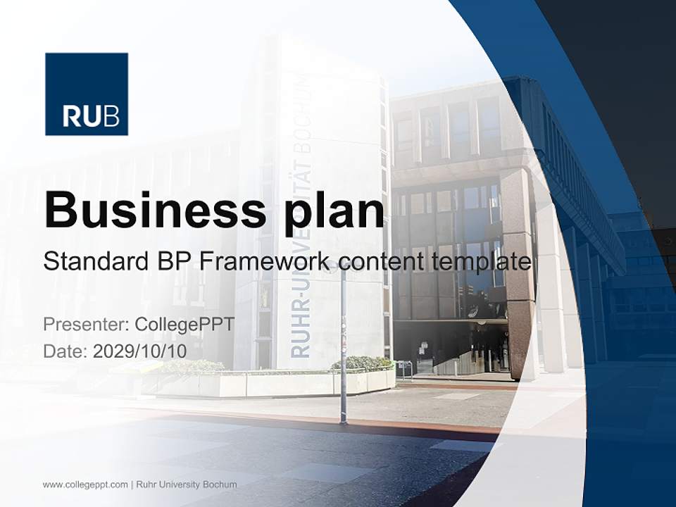 Ruhr University Bochum Competition/Entrepreneurship Contest PPT Template4:3 ratio PPT effect preview image9