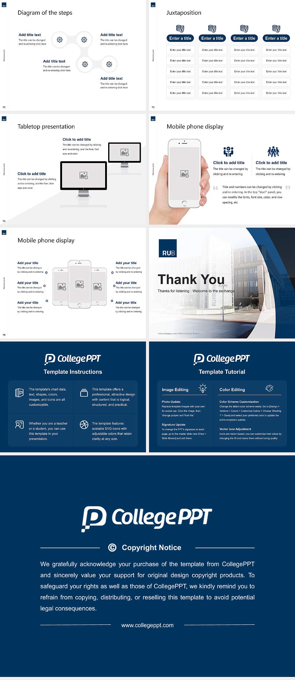Ruhr University Bochum Competition/Entrepreneurship Contest PPT Template4:3 ratio PPT effect preview image9