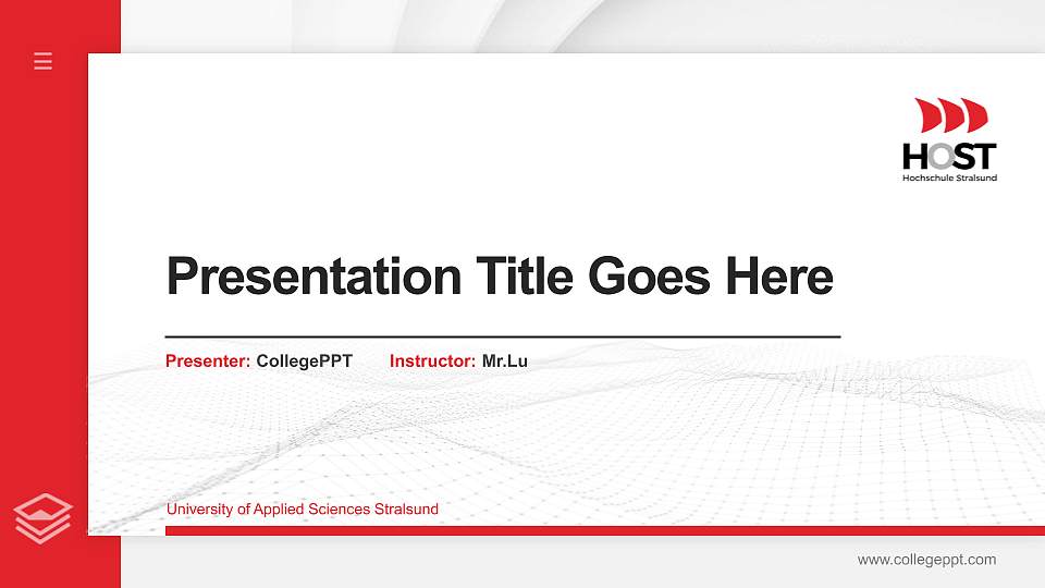 University of Applied Sciences Stralsund Thesis Proposal/Graduation Defense PPT Template16:9 ratio PPT effect preview image1