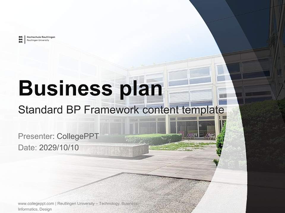 Reutlingen University – Technology, Business, Informatics, Design Competition/Entrepreneurship Contest PPT Template4:3 ratio PPT effect preview image9