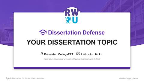 Ravensburg-Weingarten University of Applied Sciences Graduation Thesis Defense PPT Template