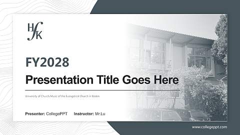 University of Church Music of the Evangelical Church in Baden Academic Presentation/Research Findings Report PPT Template