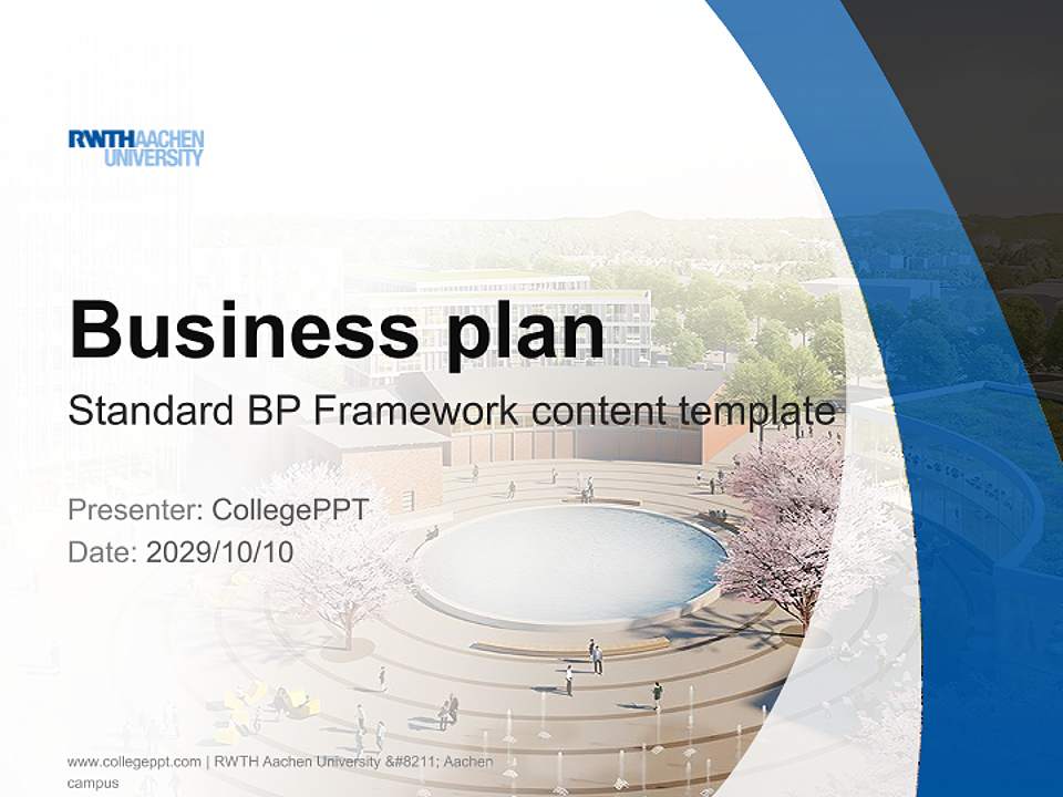 RWTH Aachen University – Aachen campus Competition/Entrepreneurship Contest PPT Template4:3 ratio PPT effect preview image9