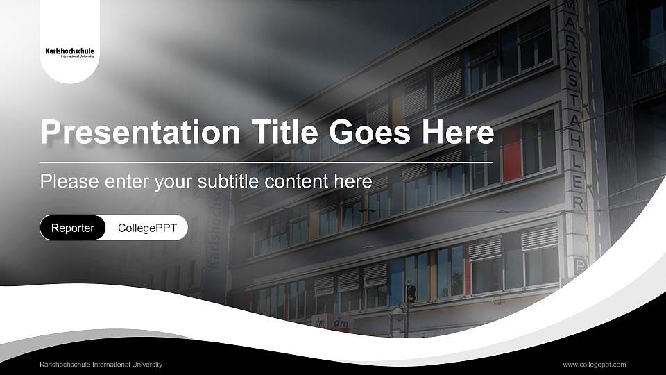 Karlshochschule International University Lecture Sharing and Networking Event PPT Template16:9 ratio PPT effect preview image