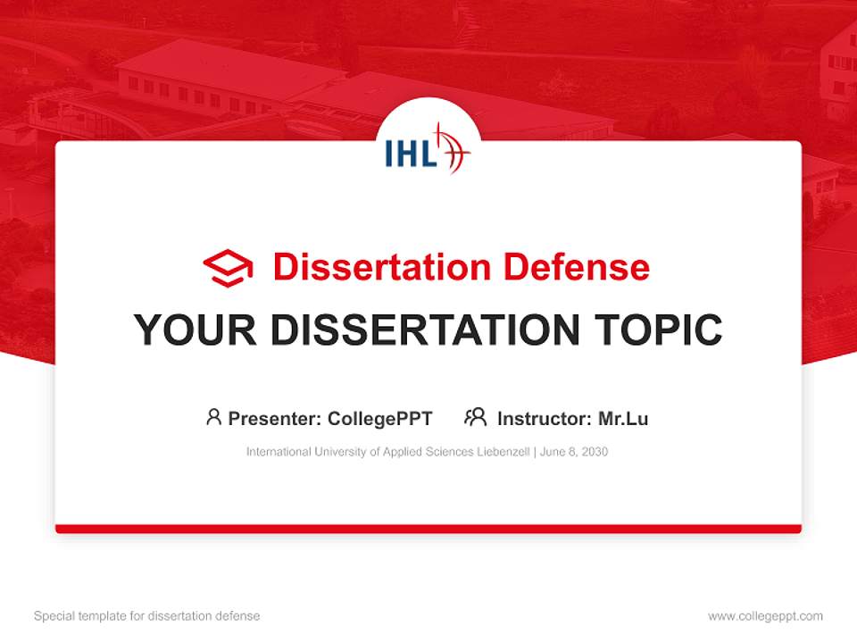 International University of Applied Sciences Liebenzell Graduation Thesis Defense PPT Template4:3 ratio PPT effect preview image7