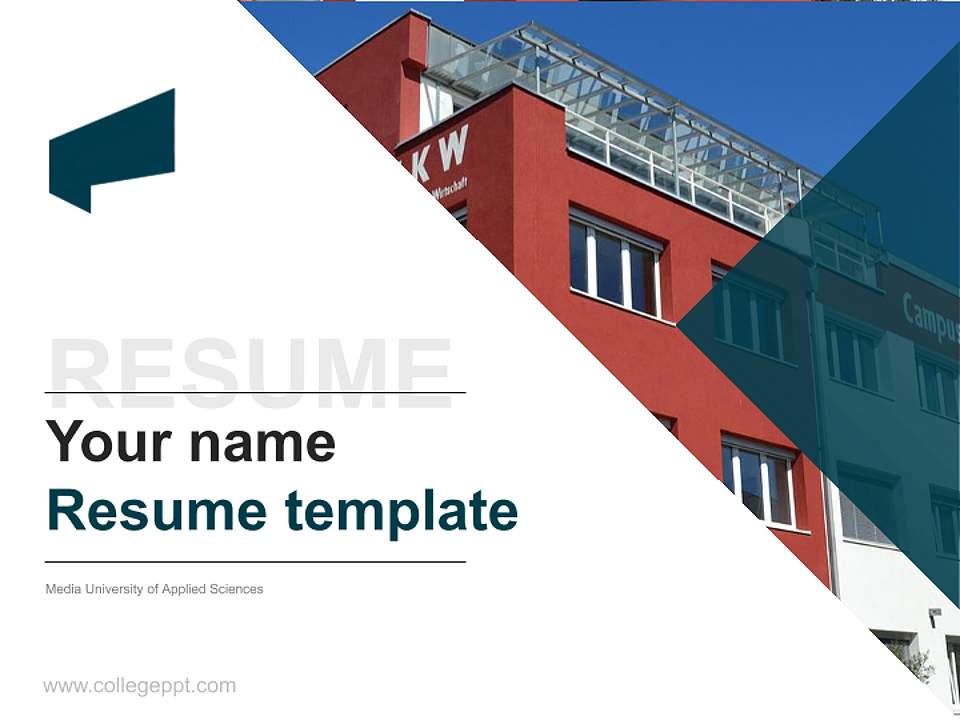 Media University of Applied Sciences Resume PPT Template4:3 ratio PPT effect preview image5