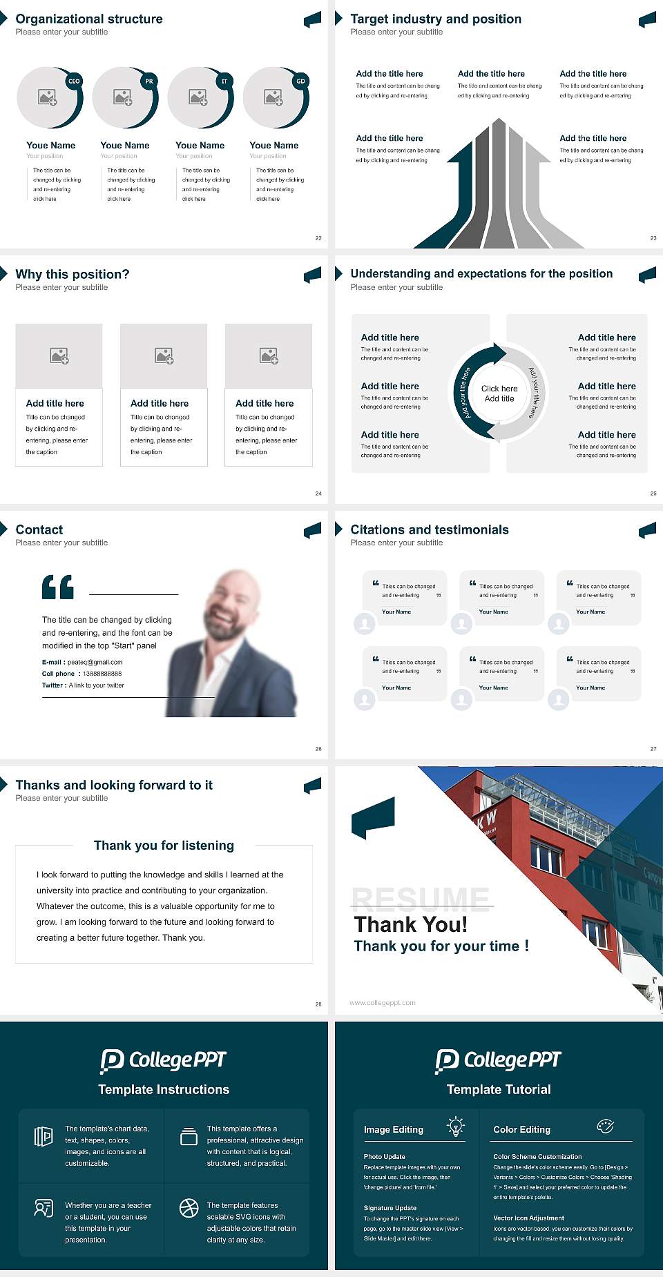 Media University of Applied Sciences Resume PPT Template4:3 ratio PPT effect preview image4
