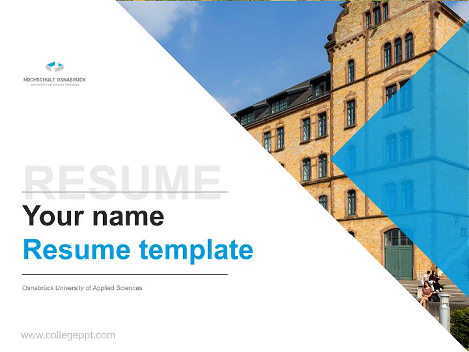 Osnabrück University of Applied Sciences Resume PPT Template4:3 ratio PPT effect preview image5