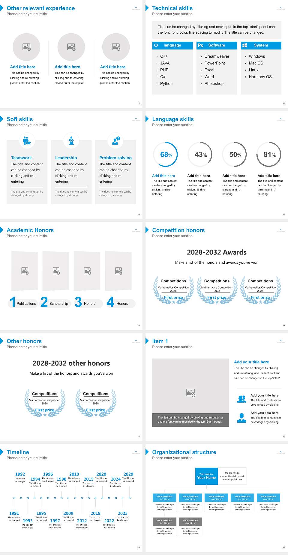 Osnabrück University of Applied Sciences Resume PPT Template4:3 ratio PPT effect preview image3
