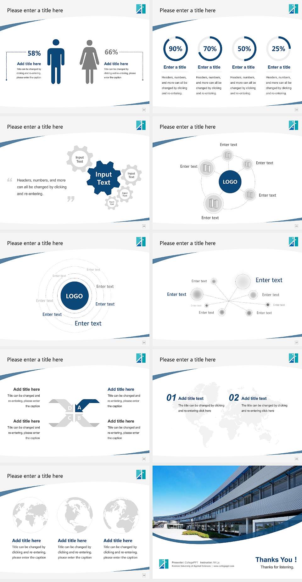 Koblenz University of Applied Sciences Course/Courseware Creation PPT Template4:3 ratio PPT effect preview image4