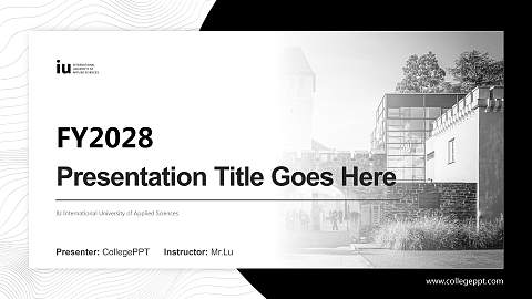 IU International University of Applied Sciences Academic Presentation/Research Findings Report PPT Template