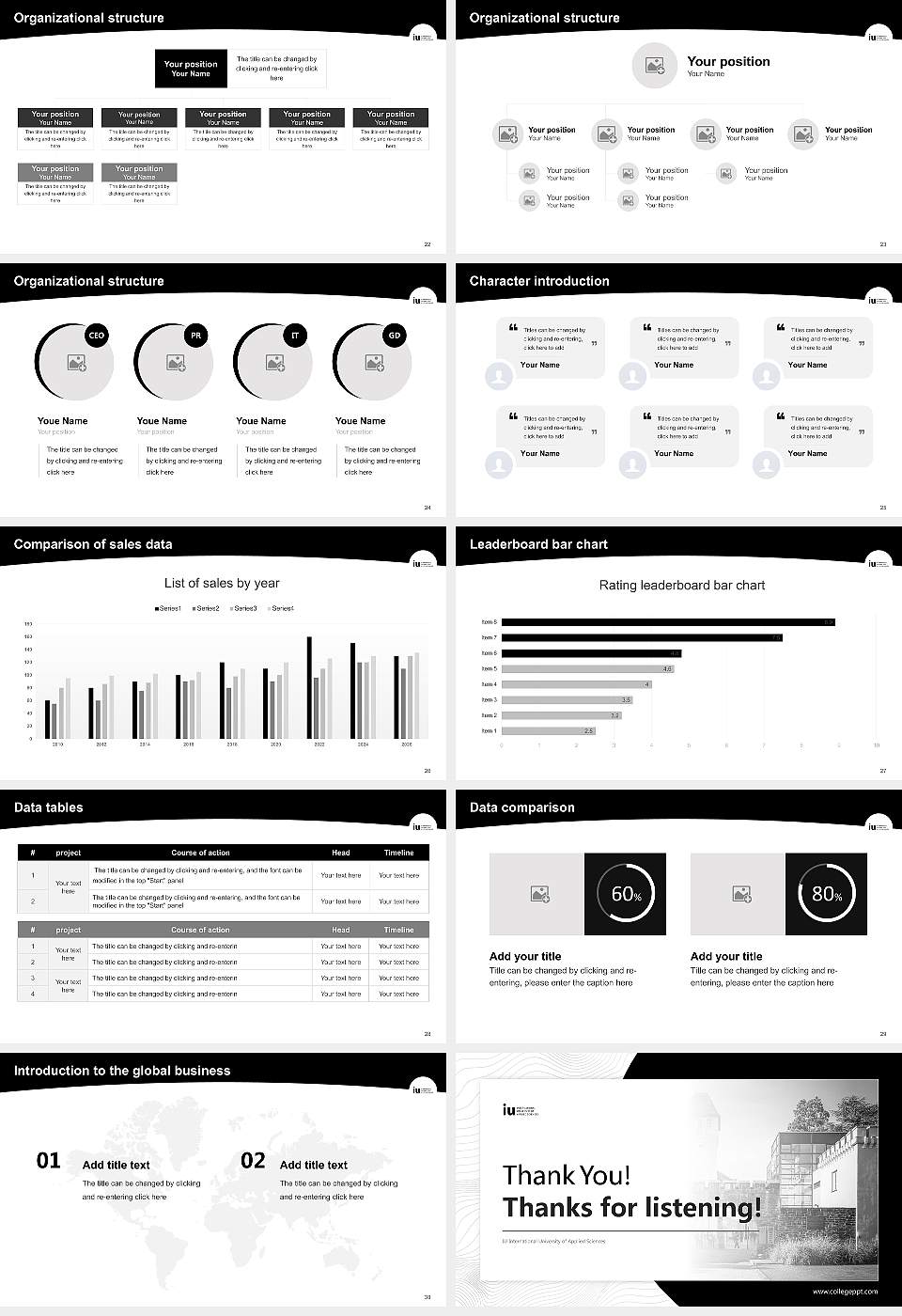 IU International University of Applied Sciences Academic Presentation/Research Findings Report PPT Template16:9 ratio PPT effect preview image4