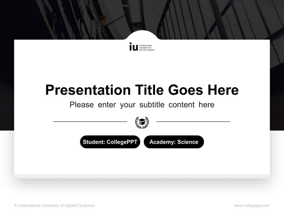 IU International University of Applied Sciences National Scholarship Defense PPT Template4:3 ratio PPT effect preview image4