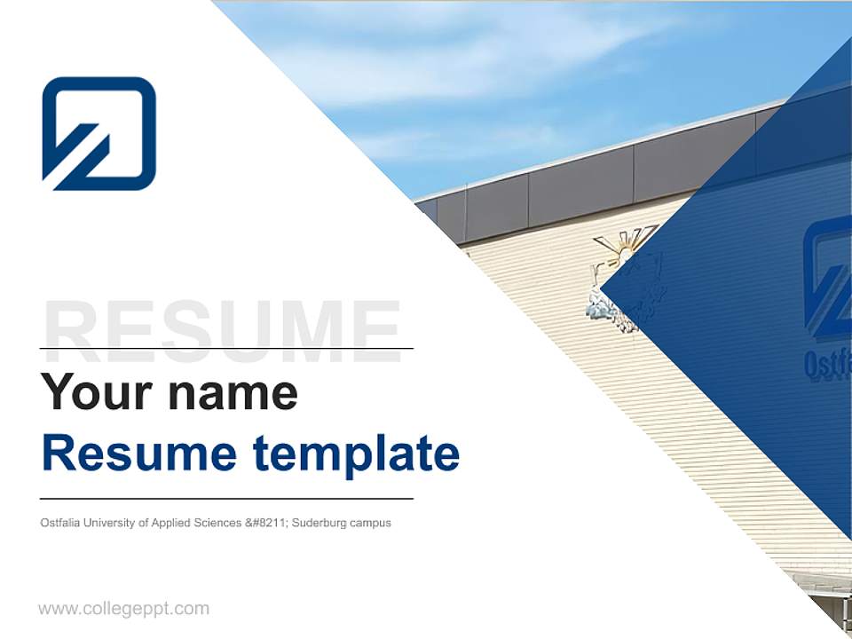 Ostfalia University of Applied Sciences – Suderburg campus Resume PPT Template4:3 ratio PPT effect preview image5