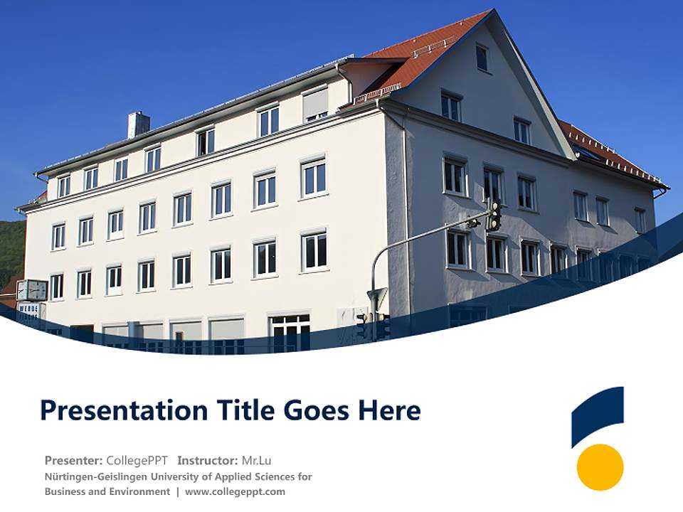 Nürtingen-Geislingen University of Applied Sciences for Business and Environment Course/Courseware Creation PPT Template4:3 ratio PPT effect preview image5