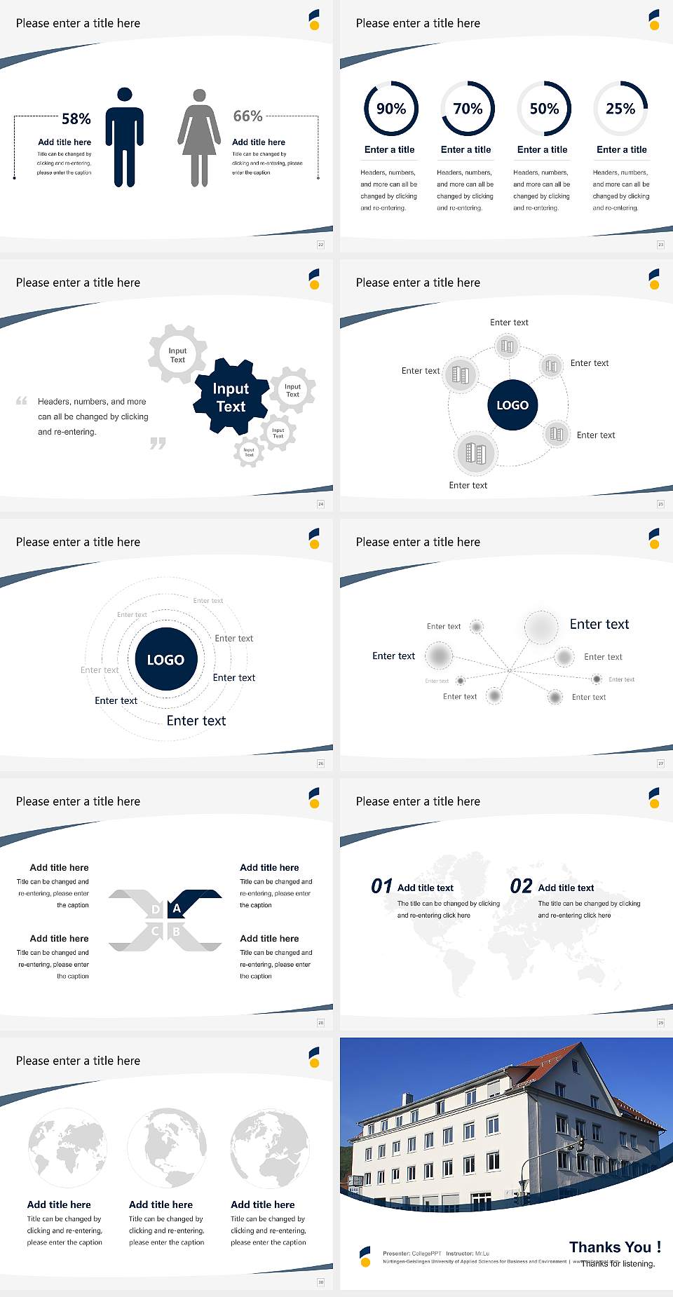 Nürtingen-Geislingen University of Applied Sciences for Business and Environment Course/Courseware Creation PPT Template4:3 ratio PPT effect preview image4