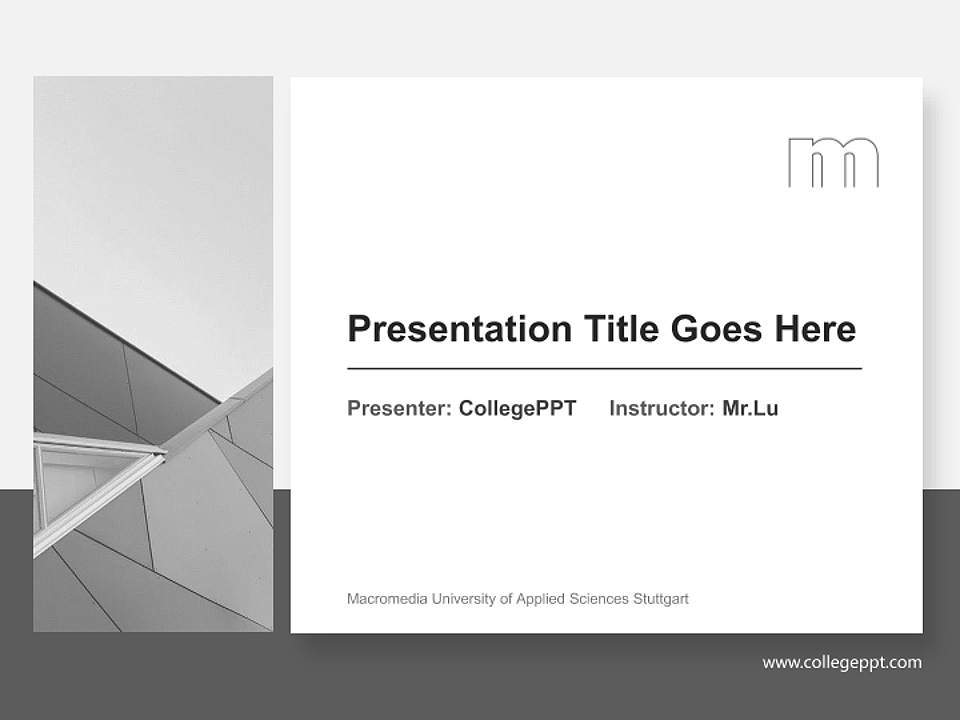 Macromedia University of Applied Sciences Stuttgart General PPT Template4:3 ratio PPT effect preview image6