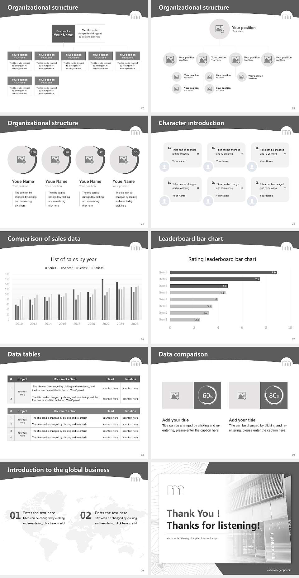 Macromedia University of Applied Sciences Stuttgart Academic Presentation/Research Findings Report PPT Template4:3 ratio PPT effect preview image4