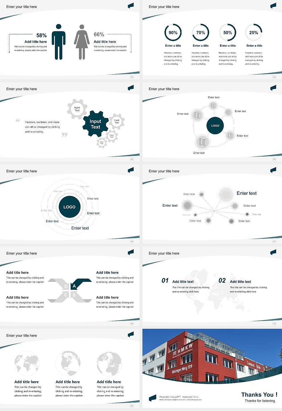 Media University of Applied Sciences Course/Courseware Creation PPT Template16:9 ratio PPT effect preview image4