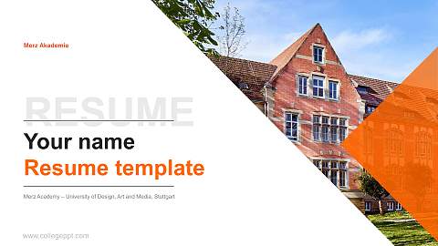 Merz Academy – University of Design, Art and Media, Stuttgart Resume PPT Template