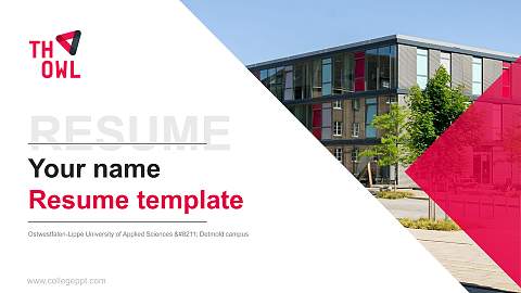 Ostwestfalen-Lippe University of Applied Sciences – Detmold campus Resume PPT Template