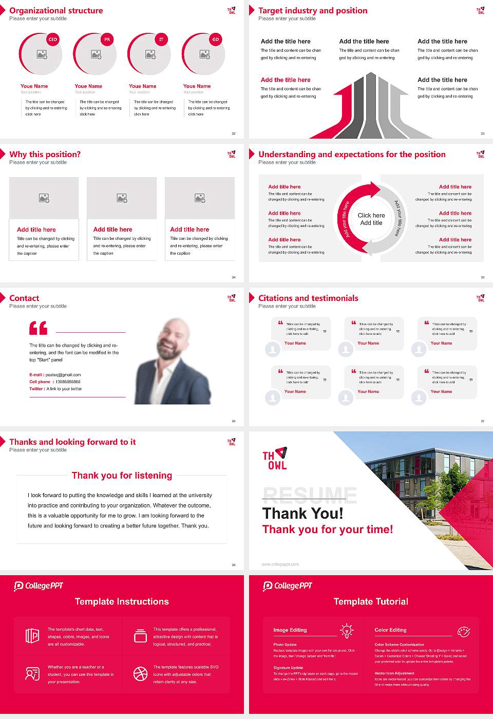 Ostwestfalen-Lippe University of Applied Sciences – Detmold campus Resume PPT Template16:9 ratio PPT effect preview image4