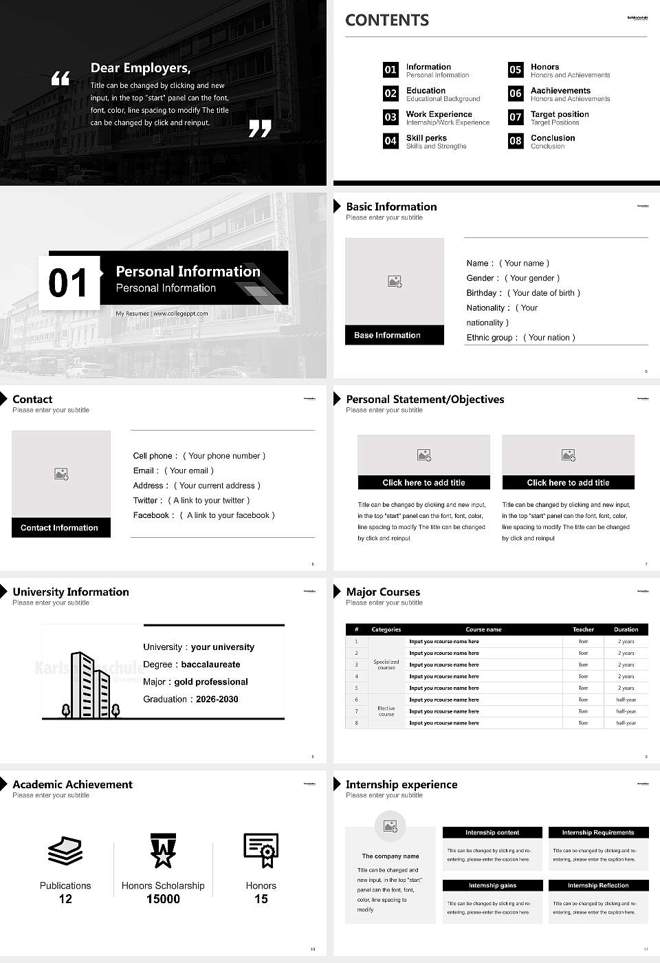 Karlshochschule International University Resume PPT Template16:9 ratio PPT effect preview image2