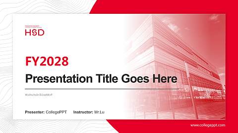 Hochschule Düsseldorf Academic Presentation/Research Findings Report PPT Template