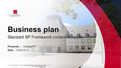 Johannes Gutenberg University Mainz Competition/Entrepreneurship Contest PPT Template